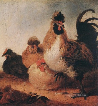 painter Painting - Rooster And Hens countryside painter Aelbert Cuyp